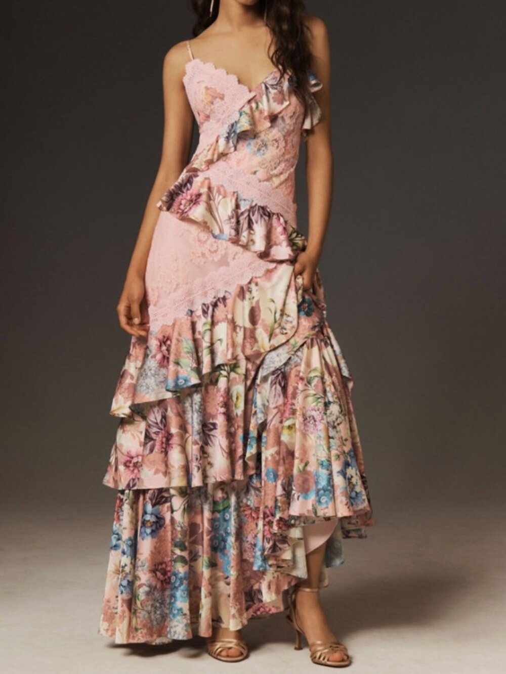 Anthropologie BHLDN Elora Sleeveless Dress Size 8 Pink Combo